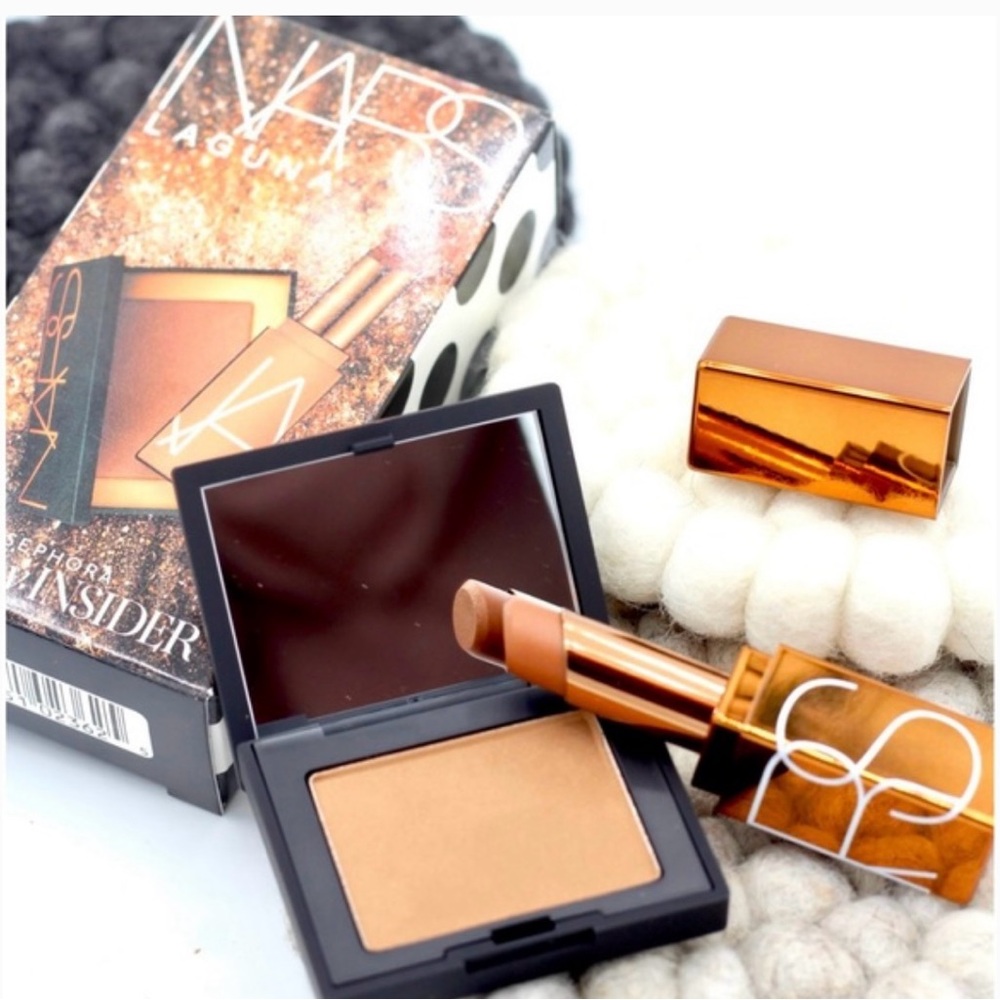 NARS Laguna Gold Bronzer & After Glow Lip Balm Travel Set NIB